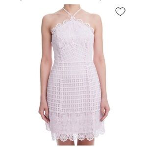 Lush Pink Crochet Lace Mini Dress